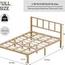 Bamboo Bed Frame Full Size with Headboard Platform Bedframe Solid Stablewith Non-Slip Slats Support Tall Bed No Box Spring Needed Heavy Duty Easy Assembly Noise Free Nature, Full with Headframe