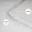 Ghouse Ultra Soft Faux Rabbit Fur Rug, Machine Washable Area Rugs for Bedroom Fluffy Rugs for Living Room, No-Shedding Carpet Sheepskin Rug White 2 x 6 Feet