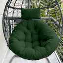 DANGHOOGY Outdoor Egg Chair Cushion, Waterproof Hanging Chair Cushion with Headrest Pillow, Egg Chair Replacement Cushion for Patio Furniture, U-Shaped Eggs Swing Cushion for Basket Chairs, Green