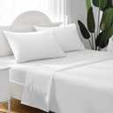 ILAVANDE Queen Sheets Set 4 Piece,Hotel Luxury Super Soft 1800 Series Microfiber Queen Bed Sheets Set-Wrinkle Free & Breathable-14 Deep Pocket Sheets for Queen Size Bed(Queen,White)