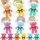 Toidgy Valentines Day Cards for Kids Classroom, 24 Packs Valentines Gifts Bulk with Stuffed Bear Plush Toys Keychain, Valentines Party Favors, Ideal Exchange Gift and School Prizes for Boys Girls