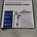 Shower Head, Rain Shower Head with Handheld Spray Combo, 10 Inch Adjustable High Pressure Rainfall Shower Head, Dual Showerhead Set with Extension Arm and 60 Inch Long Shower Hose (Silver)