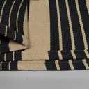 Black and Khaki Striped Rugs 2.3'x3.6', Washable Hand Woven Front Door Rug, Reversible Outdoor Welcome Mat Foldable Layered Door Mats for Entryway Porch Decor Home Entrance