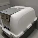 Catit Airsift Jumbo Hooded Litter Pan, Warm Gray/White - Privacy and Easy Access for Cleaning - Ideal for Larger or Multiple Cat Households