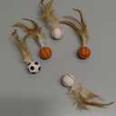 Cat Toy Balls, 5 PCS Colorful Feather Bouncy Balls for Cats No Noise Interactive Kitten Toys Cat Exercise Ball, Safe for Your Kitty (B)