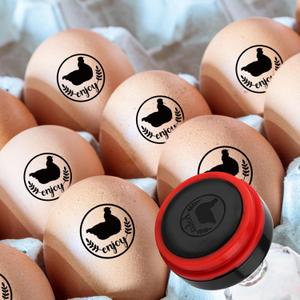 Egg Stamps, Cute Egg Stamps for Fresh Eggs with Stamp Pad Personalized Egg Stamp for Farm Chicken Coop Farmhouse Supplies (Engraved with "Enjoy")