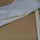 Heesch Hanging Earring Organizer Frame Wall Mounted Jewelry Holder Vintage Rustic Stud Earring Display with Removable Rod and 12 Hooks for Necklaces, Bracelets and Rings (Distressed White)