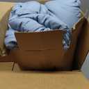 Monbix Queen Comforter Set - 7 Pieces Dusty Blue Bed in a Bag Queen Bedding Sets with Comforters, All Seasons Comforter Bed Set with Sheets, Pillowcases & Shams