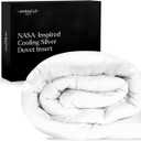 Miracle Made Breathable All-Season Duvet Insert Comforter, Silver-Infused Cotton Fabric  Hypoallergenic, Pet Hair Resistant, Cooling Bedding  Fits King/CaliKing Bed Cover, White