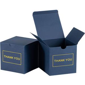 NIGNYA Small Gift Boxes 50 Pack 4x4x4 inches Thank Navy Blue Gift Boxes with Lids for Wedding Party Favor, Ornaments, Bridesmaid Proposal, Bakery Cookies,Candle Boxes Packaging ,Gifts,