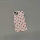 Skyseaco Compatible with iPhone 14 Case Cute Polka Dot Phone Case Soft Slim TPU Shockproof Phone Cover Full Camera Protection for Women Girls - Hot Pink