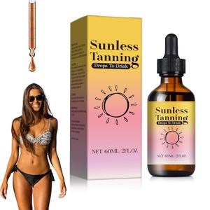 2 x Sunless Tanning Drops -New Natural & Organic Ingredients, Suitable for All Skin Types, Self Tanner Tanning Oil for a Streak-Free, Natural-Looking Glow(1pcs)