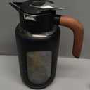 84 oz/2.5 Liter Glass Pitcher with Lid and Handle, Glass Carafe/Jug for Hot/Cold Water, Large Iced Tea Pitcher for Coffee, Juice and Homemade Beverage (Black)