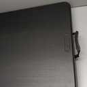 Amazon Basics Portable 4 Ft Rectangular Folding Dining Table, 4 Adjustable Height Settings, Space Saving Fold-in-Half Design and Carrying Handle, Indoor & Outdoor, Washed Black, 47.8 x 23.9 x 33.9 in