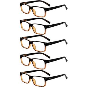 Eyekepper 1.5x Reading Glases, Readers for Women Men, 5pack Black/Tortoise | Classic Mens Womens Reader Eyeglasses, Retro Cheaters, All-Day Comfort Spring Hinges, Scratch Resistant for Work/Crafts