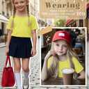 YooAurvox Girls Short Sleeve Shirts 5-14Y, Bright Yellow, 13-14 Years
