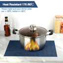 SLKQG Navy Blue Placemats Set of 8 - Easy Clean Washable Vinyl Placemats - Wipeable Heat Resistant Table Mats for Dining Table - 17x12 Inch (Navy Blue, 8)