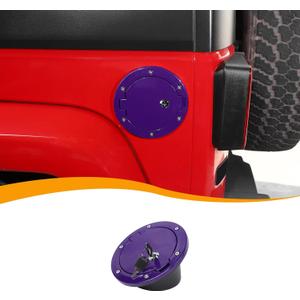 Hoolcar Gas Cap Cover Fuel Filler Door Cover Gas Tank Cap Locking Cover Compatible with Jeep Wrangler JK JKU 2007-2017, Exterior Accessories, Purple