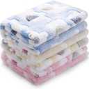 1 Pack 3 Blankets Super Soft Fluffy Premium Cute Elephant Pattern Pet Blanket Flannel Throw for Dog Puppy Cat Blue/Pink/Yellow Medium(30x20 inch) (30x20 inch (Pack of 3))