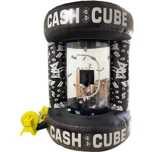 Inflatable Cash Cube Booth Machine - Three-Dimensional Money Grab Game Activity (Without Air Blower)