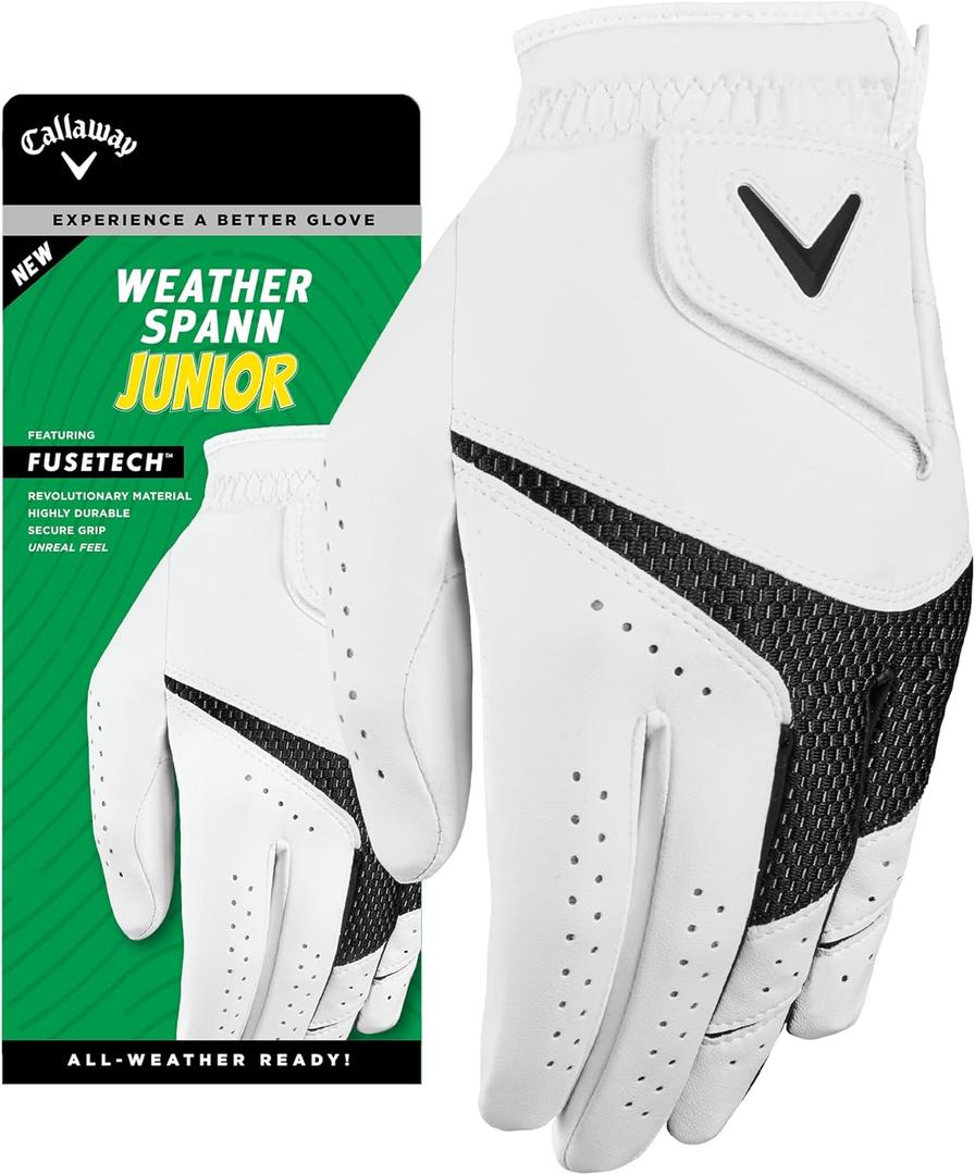 Callaway Golf Weather Spann Junior Glove (White, L)