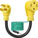 DEWENWILS 4 Prong to 3 Prong Dryer Plug Adapter, NEMA 10-30P Plug to 14-30R Receptacle, 4P Newer Dryer to 3P Older House,10AWG STW Dryer Connector Cord, 30 Amp/250V/7500W, 1.5 FT, UL Listed (Yellow)