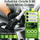 Inspire Black Nitrile Gloves HEAVY DUTY 6 Mil Nitrile Chemical Resistant Medical Cooking Cleaning Disposable Black Gloves 10-Pack