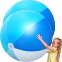 Ceenna 2 Pcs 60 Inch Giant Beach Ball Large Inflatable Pool Toy Balls Summer Swimming Toys Parties PVC Jumbo for Adults Summer Beach Pool Party Favor(Blue, Classic)