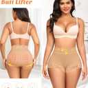 DERCA Butt Lifting Panties Padded Underwear for Women Booty Pads Butt Enhancer Lace Shapewear Panty (Beige, XL)
