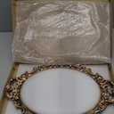 Vintage Decorative Gold Framed Mirror, Wall Hanging Mirrors & Tabletop Tray for Bedroom Living Room Dresser Decor, Oval- 9.6" W x 14.3" L (Bronze)