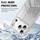 Newseego for iPhone 17 Pro Max Case, Luxury Glitter Sparkly Rhinestone Plating Clear Case with Bling Camera Lens Protector for Women Girls Soft TPU Bumper Shockproof Cover for iPhone 17 Pro Max-Silver