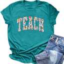 Sfyhnopy Teacher Shirts Women Happy First Day of School Tshirts Back to School Appreciation Gifts Size M