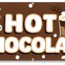 Tudomro 2x4 ft Hot Chocolate Banner Fabric Polyester Sign Vinyl Banner Sign with Grommets Bar Supplies for Wintertime Holiday Christmas Outside Decorations New Year Party