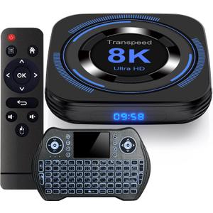 Android TV Box 12.0 4GB 64GB TV Box 2024 Support 8K Dual-WiFi 2.4G 5.8G Android Box H618 Chipset with HDR10 BT5.0 USB 2.0 3D Ethernet with Mini Backlit Keyboard