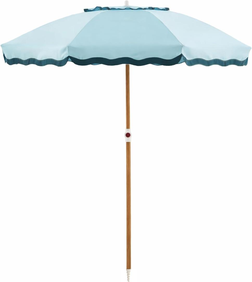 6FT Patio Beach Umbrella for Outdoor, UPF 50+ Sun Shade for Patio, Backyard, Garden, Pool and Beach, Tilt Adjustable, Portable, Harbour Cypress Green