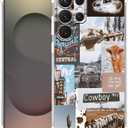 Cowboy Cowgirl Case for Samsung Galaxy S25 Ultra,Western Natural Scenery Pattern,Soft TPU Bumper Case for Galaxy S25 Ultra