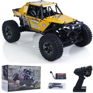 1/24 4x4 UDI RC UCX2405PRO RC Rock Crawler Model Brushless Motor ESC Radio Controlled Off-Road Vehicles RTR Car Battery Hobby Grade Model for Birthday Gift(Yellow)