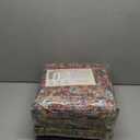 6x9 Vintage Area Rug for Living Room Bedroom, Large Washable Non Slip Indoor Rug, Thin Throw Floral Floor Low Pile Distressed Carpet for Office Nursery Dining Room Red/Blue