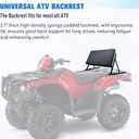 Universal ATV Backrest with Storage Pocket,900D Oxford Cloth Cover with 270 Degrees Reflective Strips,Heavy Duty Steel Frame,2.7"Thick Sponge Cushion Layer,Adjustable Folds Flat