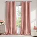 ANRODUO Light Pink Velvet Curtains 96 Inches Long for Bedroom 2 Panels | Luxury Room Darkening Curtains for Living Room Privacy, Thermal Insulated Soundproof, Grommet Design, W42xL96