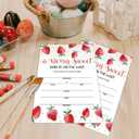 10 x Baby Shower Invitations for Girl, Strawberry Baby Shower, 25 Strawberry Theme Party Invitations with Envelopes, Gender Reveal, Cute Berry Sweet Party Decorations Supplies 4x6 inch (Red)
