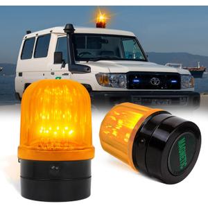 6" Flashing Light, Amber LED Strobe Beacon Light with Magnetic Base for Vehicle Forklift Truck Tractor Golf Carts UTV Car Bus and Club Party Show Bar(Amber,1 Pack