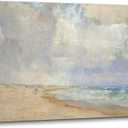 VGICH Beach Landscape Canvas Wall Art, Abstract Seaside Art Print Painting for Living Room, Bedroom, Farmhouse, Office (Unframed, 8x10 Inch)