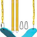 PACEARTH Swing Seat Support 660lb with 68.9 inch Anti-Rust Chains Plastic Coated 23.6 inch Tree Hanging Straps and Locking Buckles Outdoor Playground Tree Swing-Sky-Blue