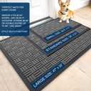OLANLY Front Door Mat Outside Entrance 71x47, Heavy-Duty Rubber Doormat | Grey, Absorbent, Stain and Fade Resistant, Non-Slip Backing, Low-Profile Indoor Outdoor Floor Mat for Entryway, Easy to Clean