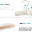 JS HANGER Padded Hanger for Sweaters - 17 Inch Extra Large Heavy Duty Satin Covered Coat Hangers No Shoulder Bump for Women Clothes, Sweaters, Dresses, Clothing, Weddings, Lingerie Pack of 10, Ivory