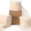 Ribbli Chiffon Ribbon - 1.5 inch x 30 Yard Champagne/Nude Silk, Handmade for Wedding Invitations, Gift Wrapping, Bridal Bouquets, Flower Arrangements