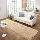 Soft Beige Runner Rugs for Bedroom, 2x6 ft Bedside Rug Plush Fluffy Carpets, Shag Furry Modern Area Rug Carpet for Living Room Girls Kids Room Nursery Home Decor, Beige