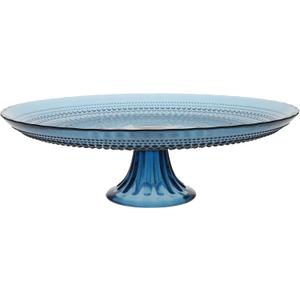 Fortessa Jupiter Beaded Hobnail Glass, 13 Inch Cake Stand, Cornflower Blue