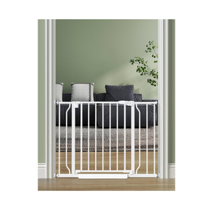 Baby Gate No Drilling, 29"-40" Auto Close Dog Gate Indoor for Doorways & Stairs, Pressure Mounted Adjustable Pet Gate, Easy Walk Through Child Gate for Children & Pets Stroller Friendly, White